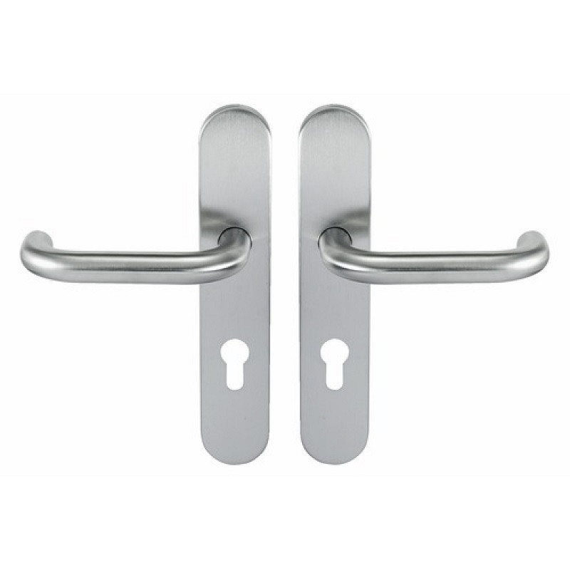 Poignée double en inox sur plaque